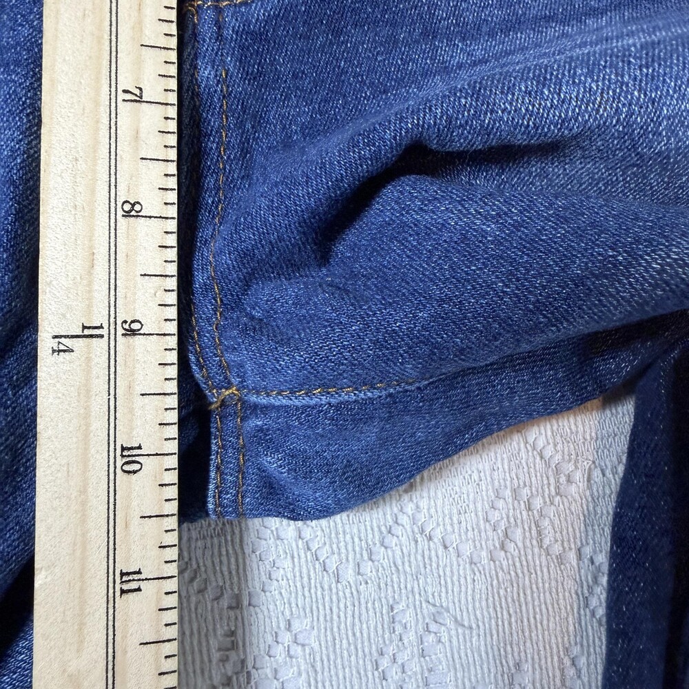 ENJEAN Jeans Juniors 1 Blue High Rise Straight Slim Dark Wash Stretch Denim - Picture 5 of 12